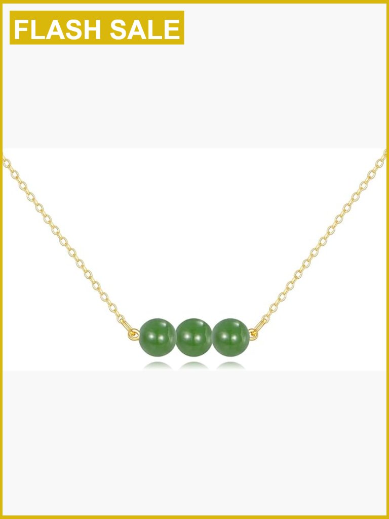 14k Gold Jade Pendant Necklace 16 Inch Chain Anniversary Birthday Gift